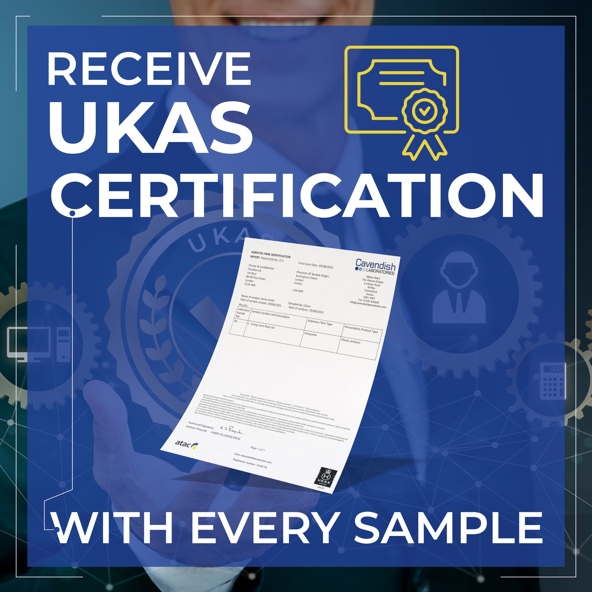 UKAS cert Asbestos test Kit